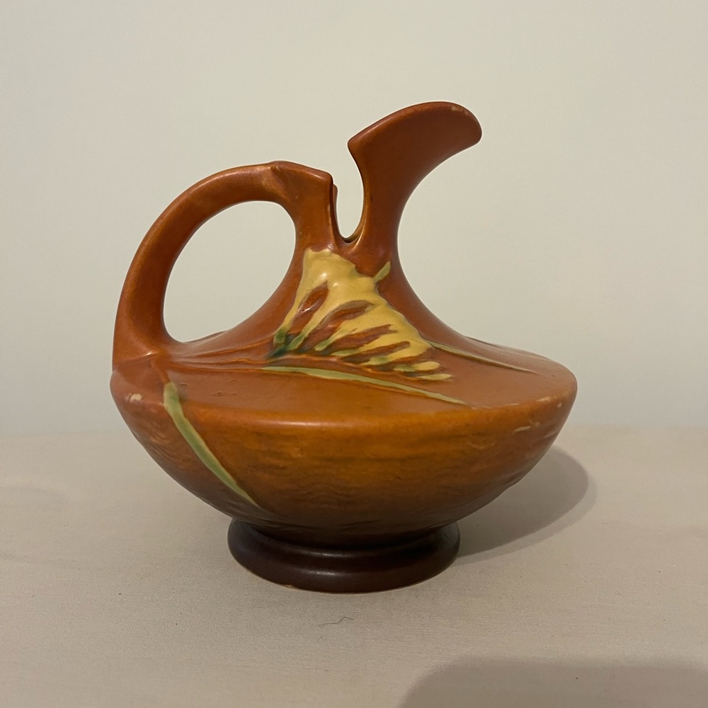 Roseville Pottery Pitcher Freesia Design